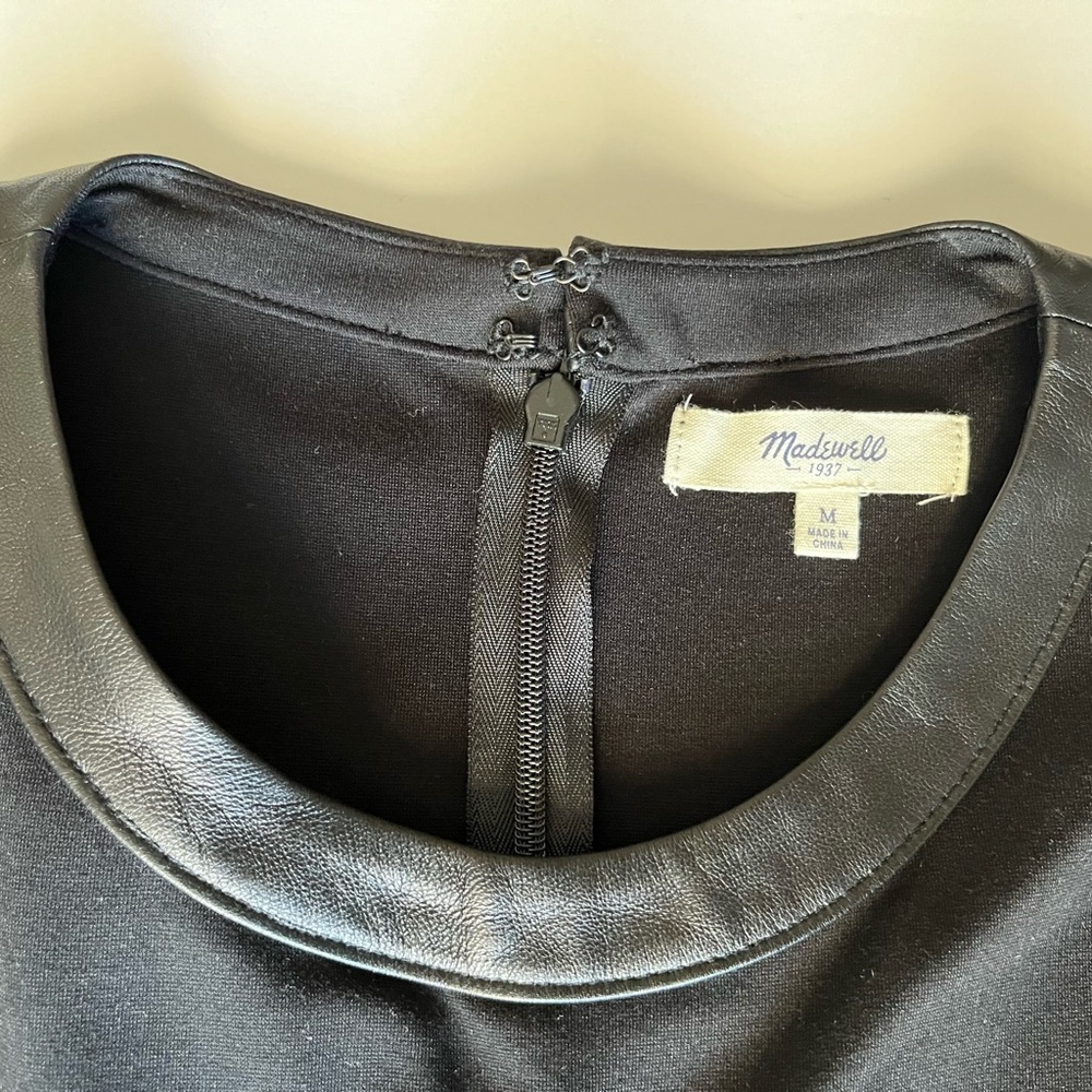 MADEWELL LEATHER TIPPED RUFFLE TOP - Picture 3 of 4